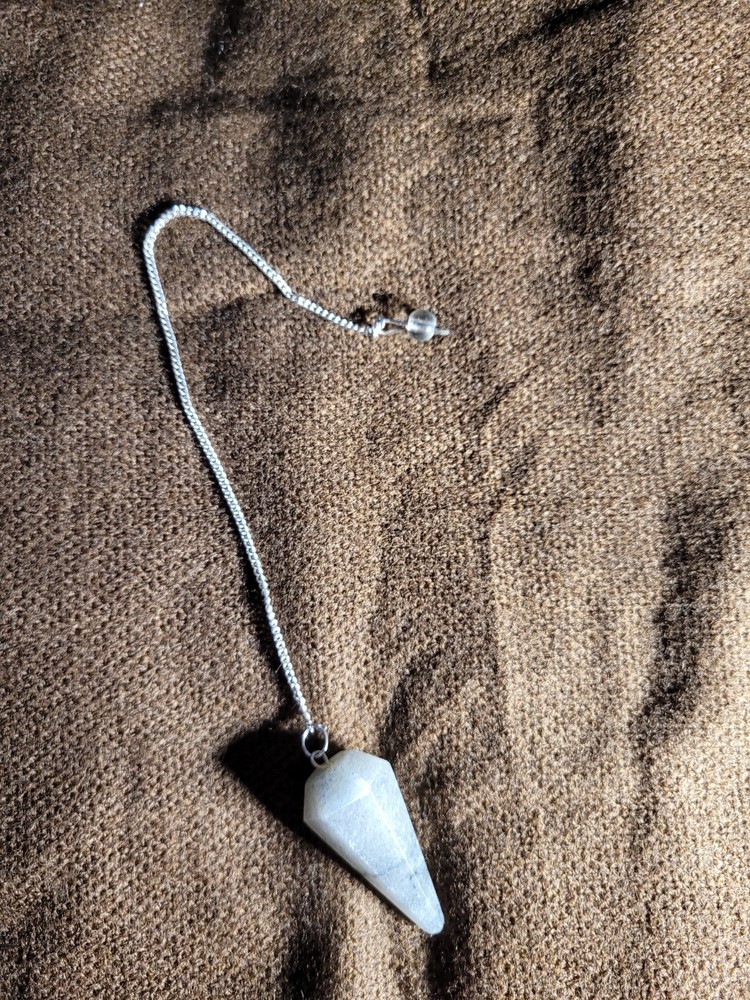 Angelite Pendulum Crystal Stone, Faceted Pendulum Divination Tools, Dowsing