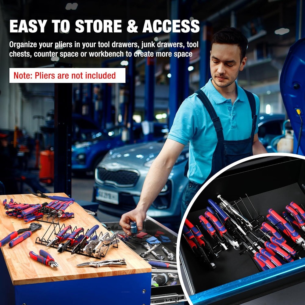 WORKPRO 2-Pack Plier Organizer Rack, Tool Box Storage and Organization Holder
