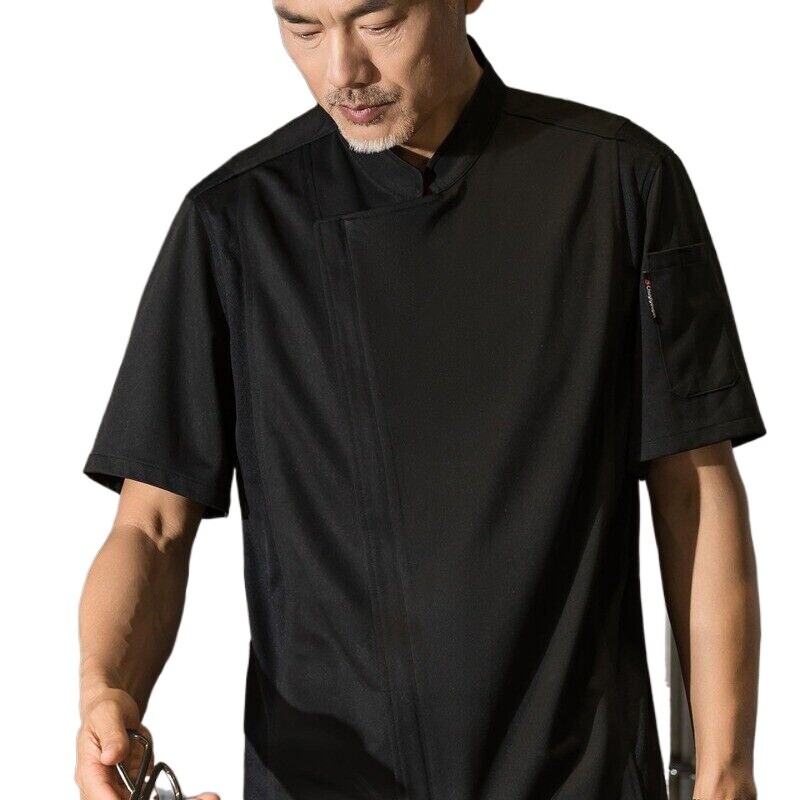 Men Breathable Catering Chef Work Clothes Coat Professional Uniform Jacket Zip