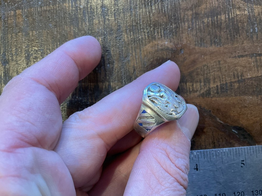 ORIGINAL RARE WWII US 3RD DIVISION STERLING RING