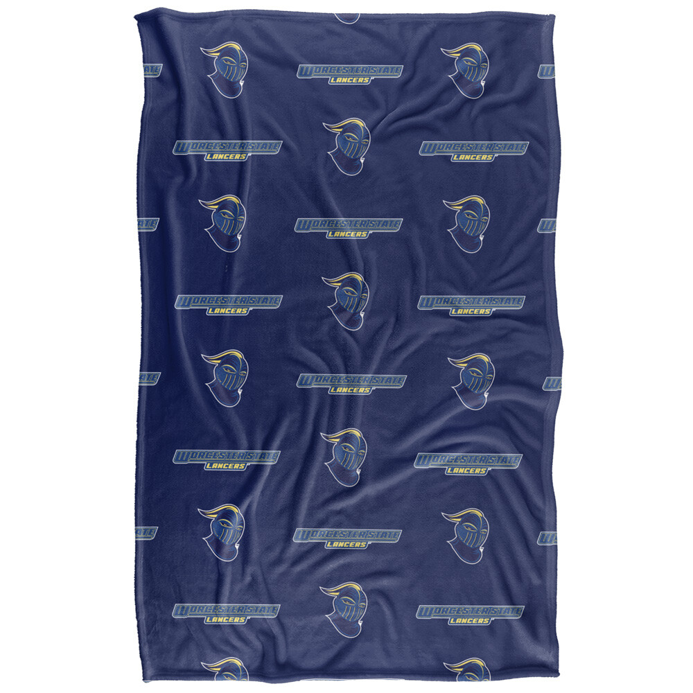 Worcester State University Logo Pattern Silky Touch Super Soft Throw Blanket