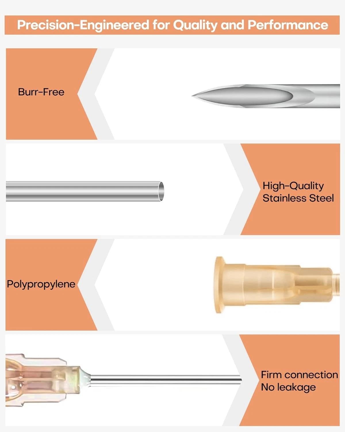 100pcs 25g Needles 25gauge 1inch/25mm Sterile Disposable Injection Needles Dispe