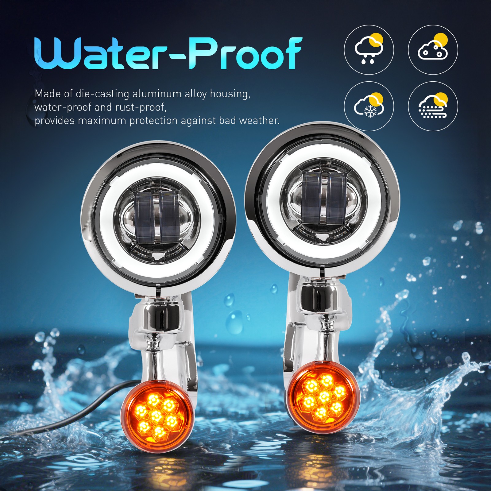 LED Fog Light Turn Signal Spot Bracket For Harley Electra Street Glide FLHX FLHR