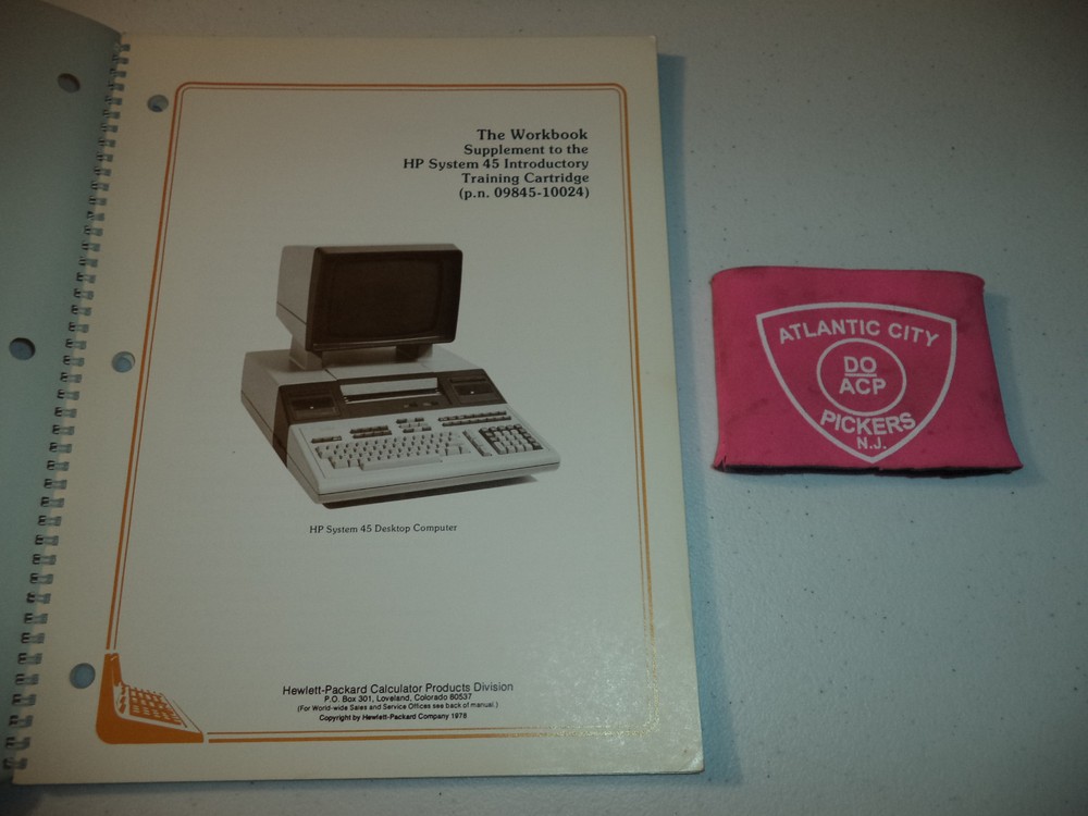 HEWLETT PACKARD SYSTEM 45 DESKTOP COMPUTER WORKBOOK