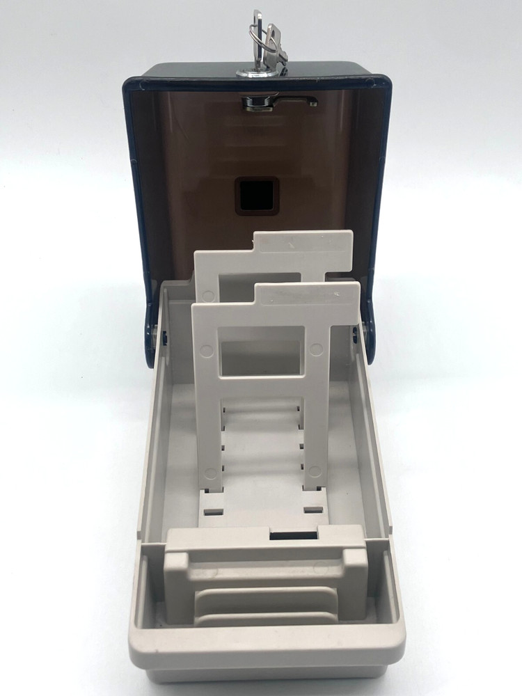 Vintage 30+4 Floppy Disk Storage Box Case Holder With Keys