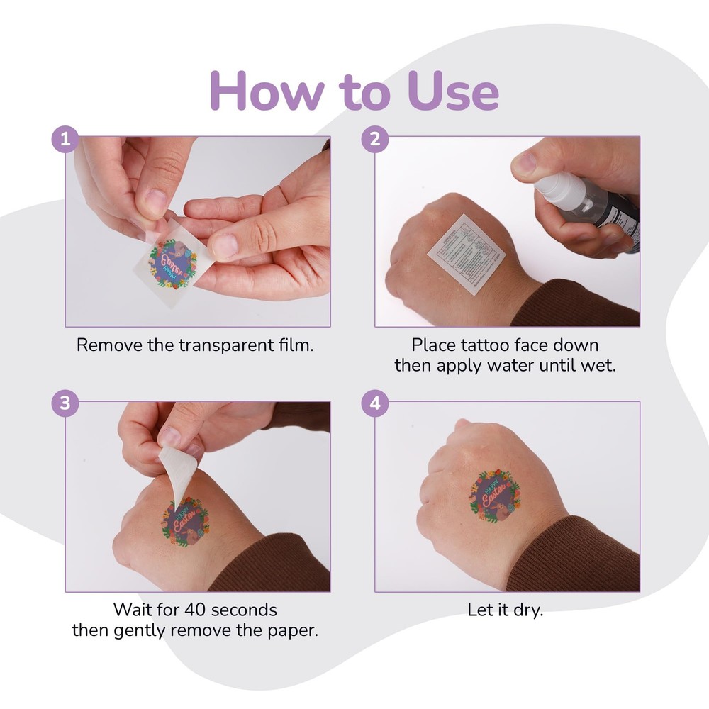 ArtCreativity 240 Pcs Easter Individual Temporary 240 Pieces, 240 Pack