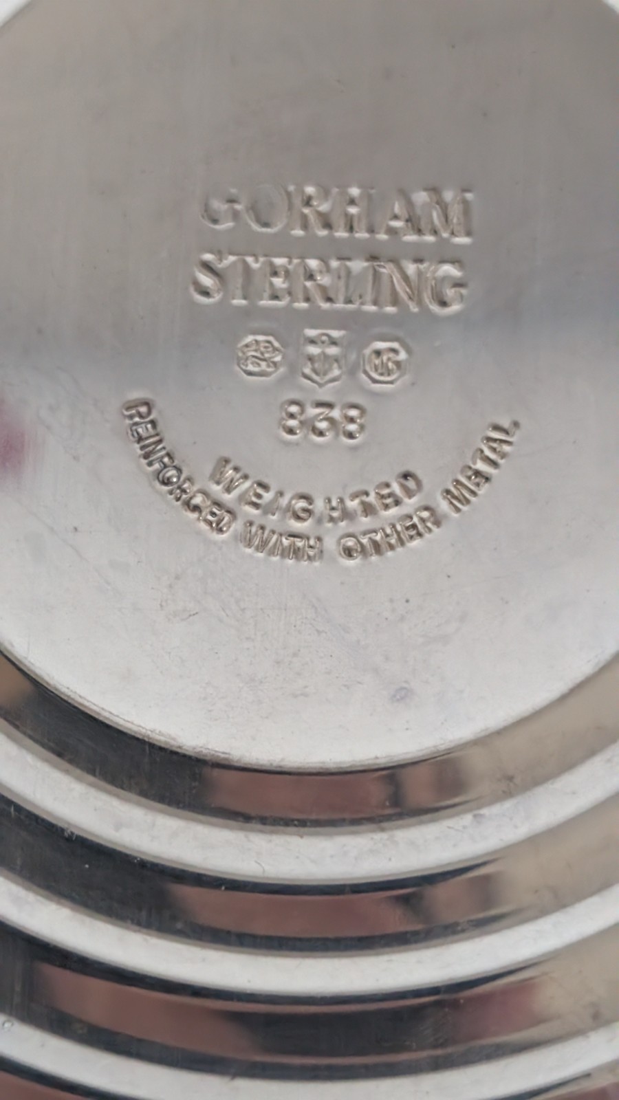 VTG GORHAM STERLING SILVER WEIGHTED CANDLESTICK HOLDER #838~ 3 1/8” High- 238g.