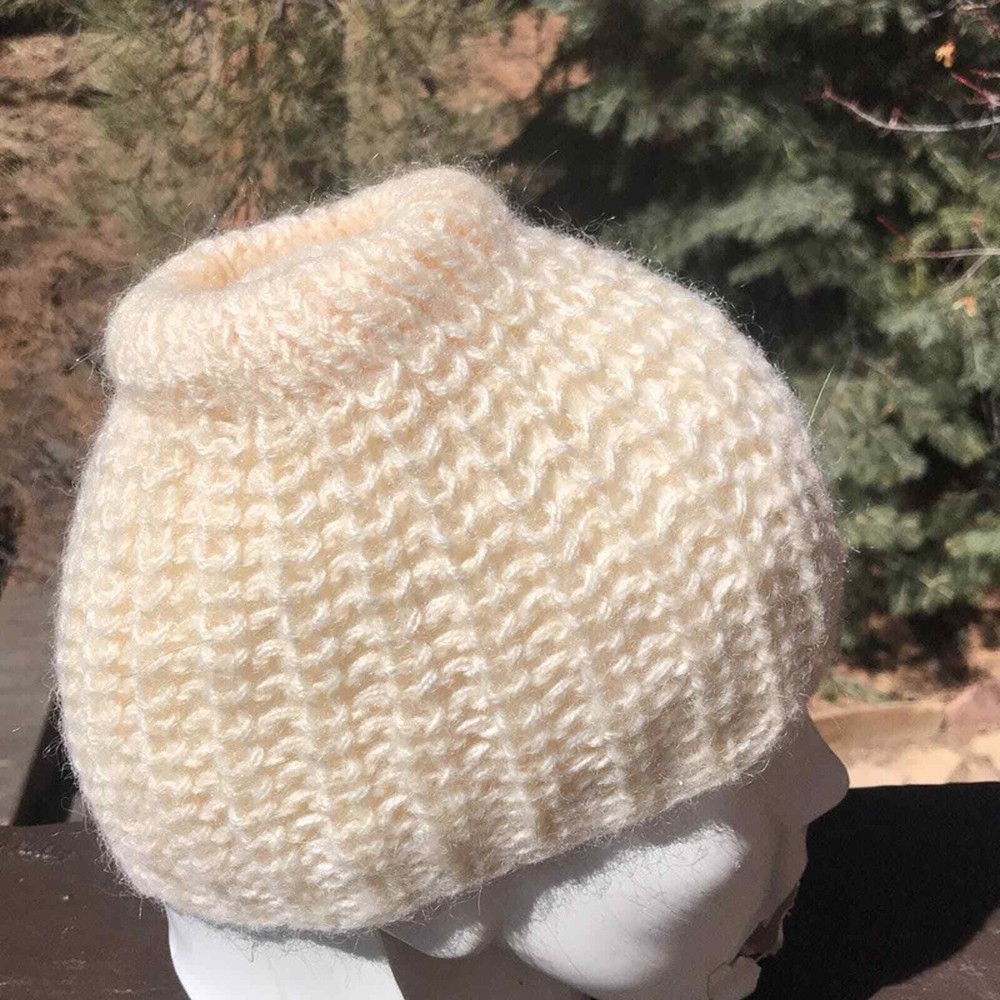 Cream Knit Hat Beanie