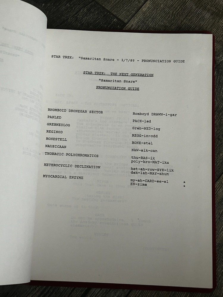 STAR TREK Script The Next Generation Samaritan Snare 3rd Revised Final Draft