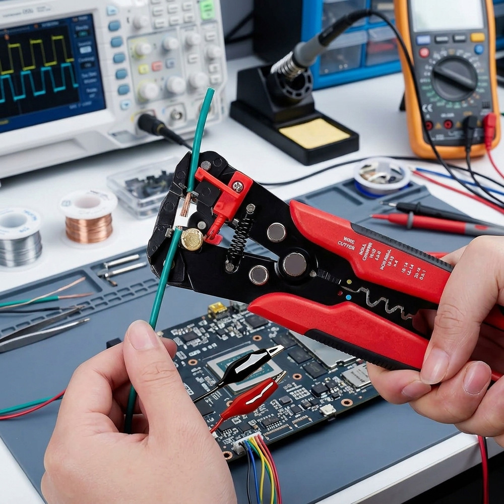 Automatic Multi-Function Wire Stripper and Crimper Tool for Electrical Work