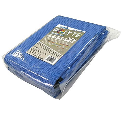 Elite Microfiber Drying Towel (25x36, 2 Pack, Waffle, Blue)