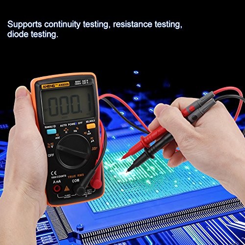 True RMS Digital Multimeter with Continuity & Diode Test, AC DC Voltage,