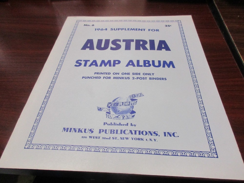 "MINKUS" 1964  SUPPLEMENT AUSTRIA  #6  W/FREE SHIPPING!!!