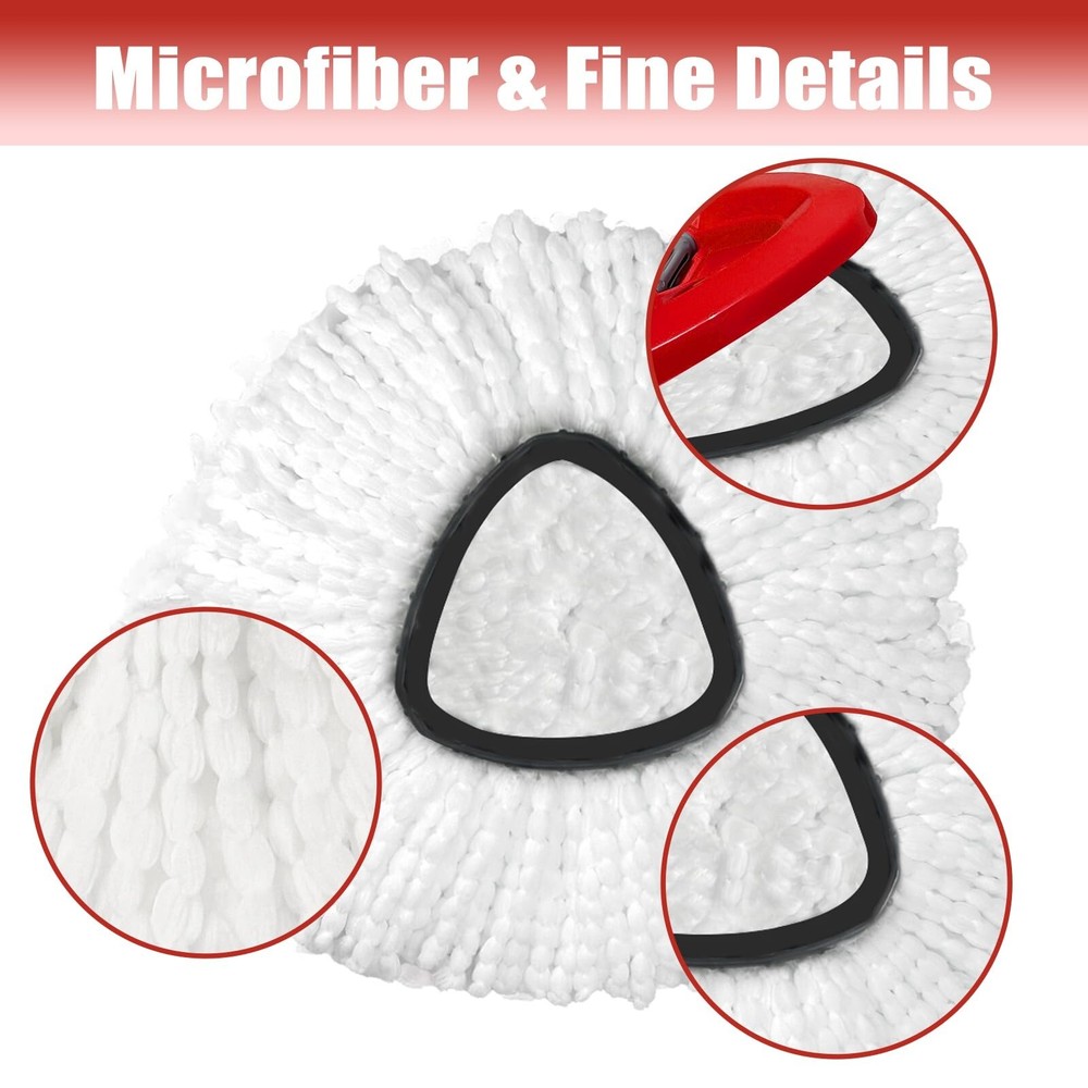 Mop Head Replacement, 3 Pack Spin Mop Refill Replace Head Compatible O Cedar ...