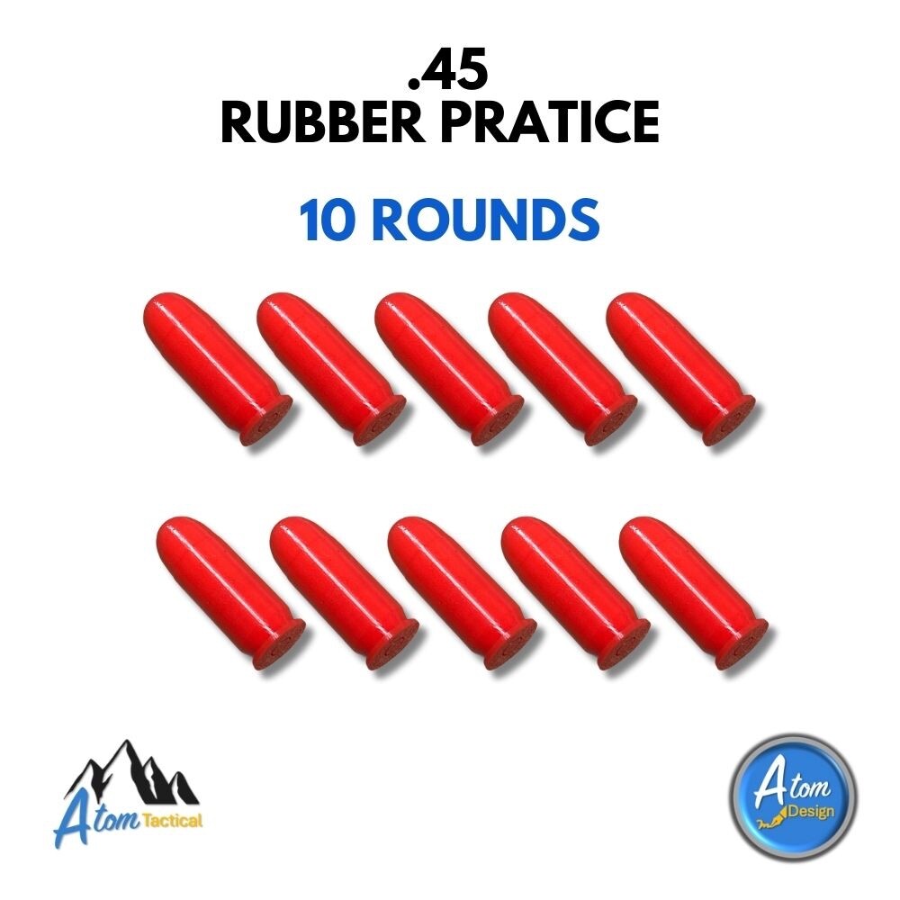 10 Rounds Red .45 ACP Rubber Practice