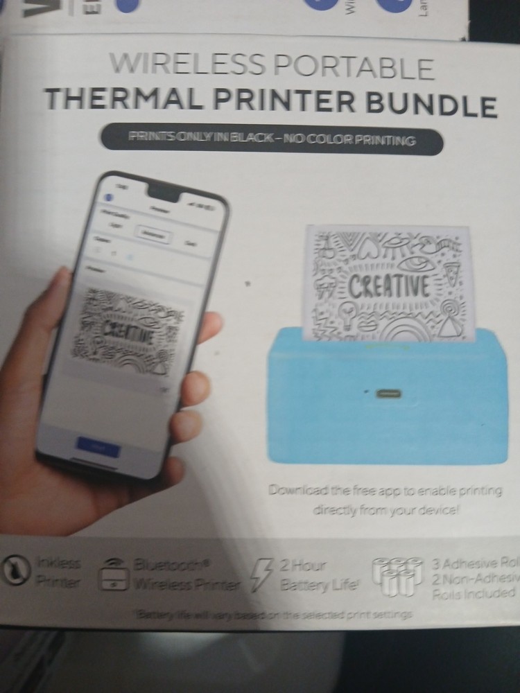 Core Innovations Wireless Mini Portable Thermal Printer Label Maker- Turquoise