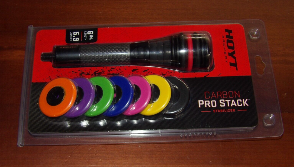 NEW Hoyt Carbon Pro Stack Bow Stabilizer- Black - 6" and 5.9 oz- ProStack