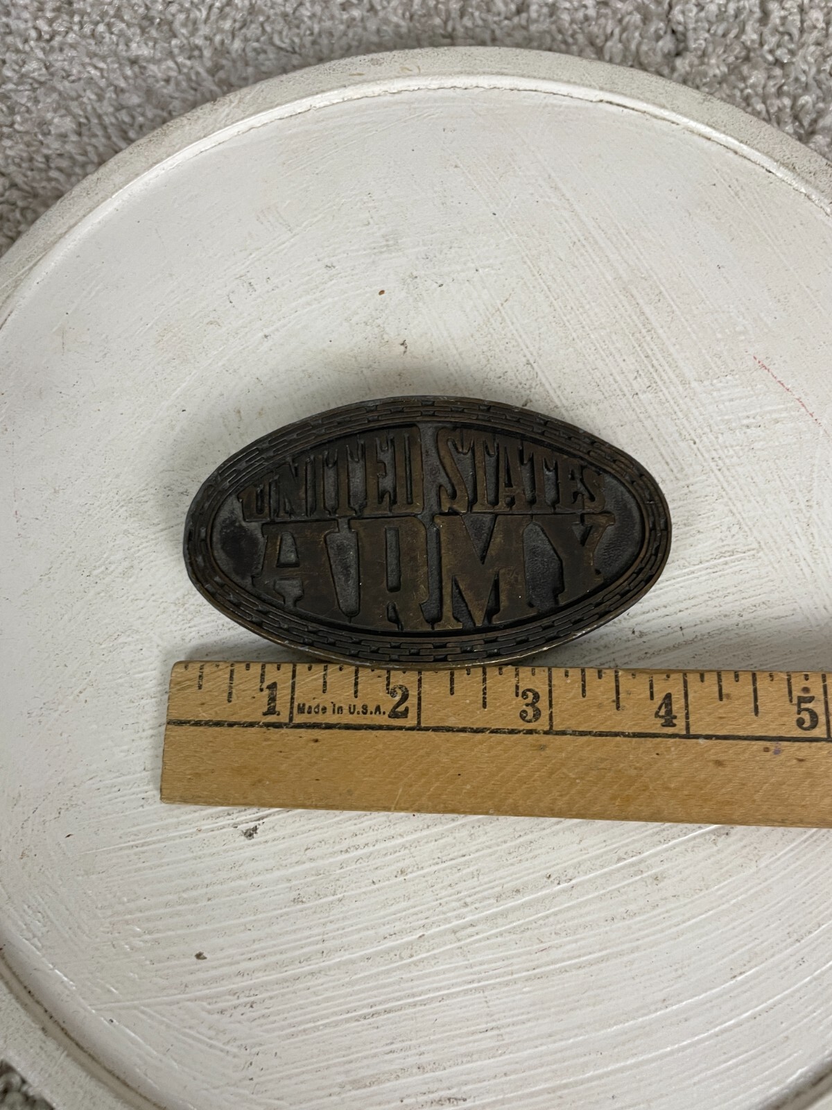 Solid Brass 4" Oval Belt Buckle United States Army Delayed Entry Program