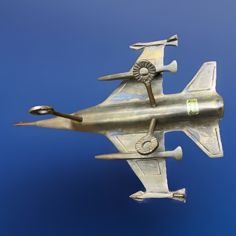 Fighter Jet, Solid Brass Vintage aircraft (F-16)