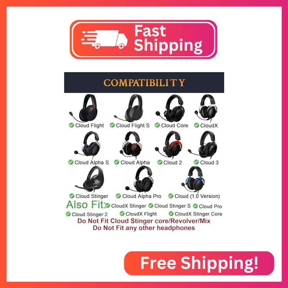 SOULWIT Earpads for HyperX Cloud 2/3/1/Alpha/Flight/Stinger/Stinger2/Core/Pro, C