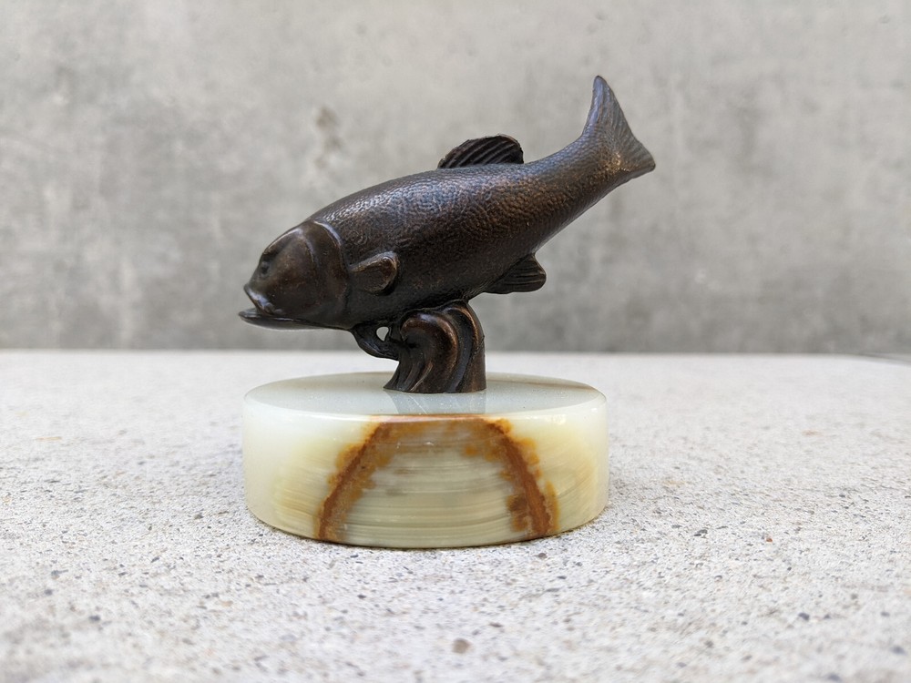 Solid Bronze Sculpture mounted on Onyx Base