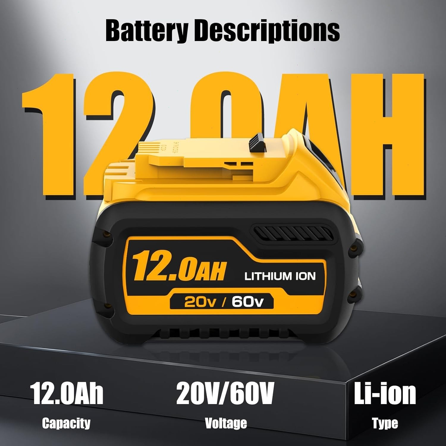 2Pack 12.0AH DCB609-2 For DEWALT DCB612 20V/60V MAX FLEXVOLT Lithium-Ion Battery