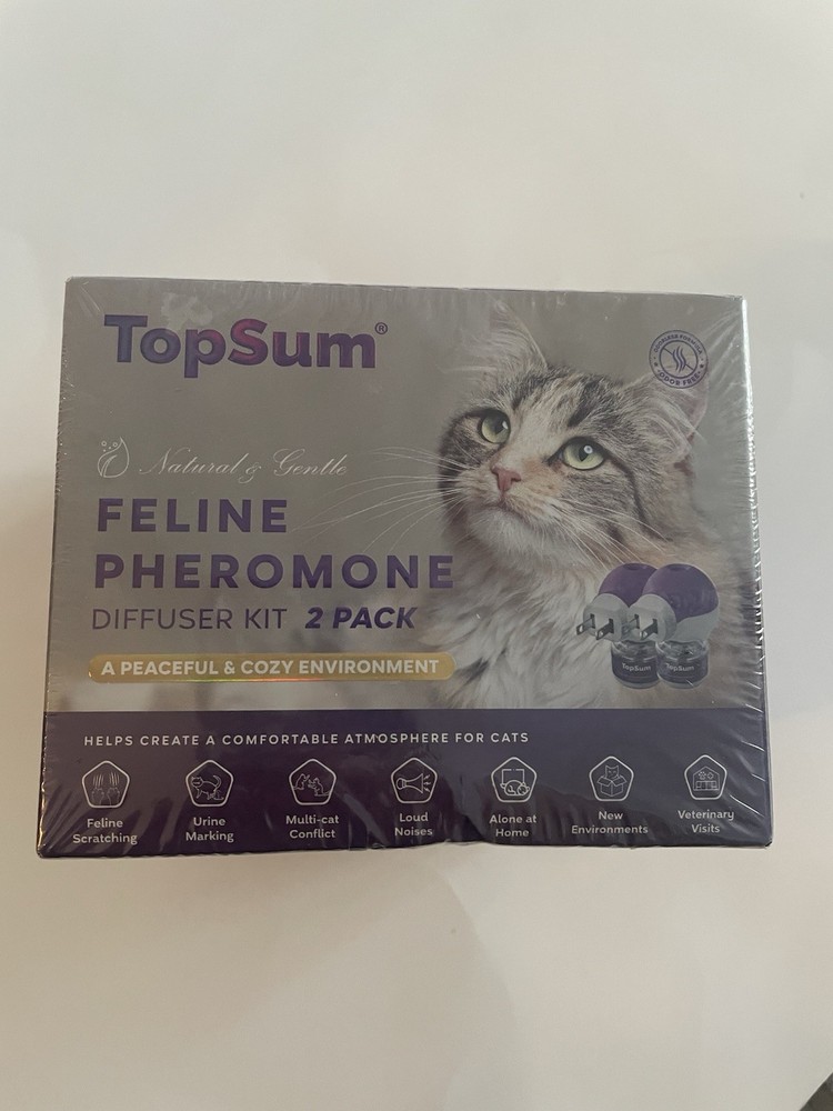 NIB TopSum Feline Pheromone Diffuser Kit 2 Pack