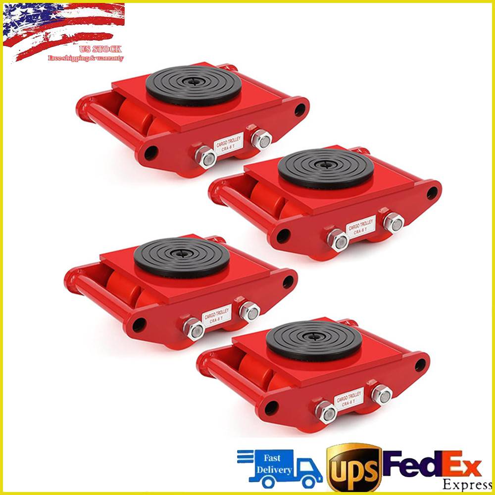 4PCS Machinery Mover 6T/13200lb Heavy Duty Machine Dolly Equipment Roller Skates