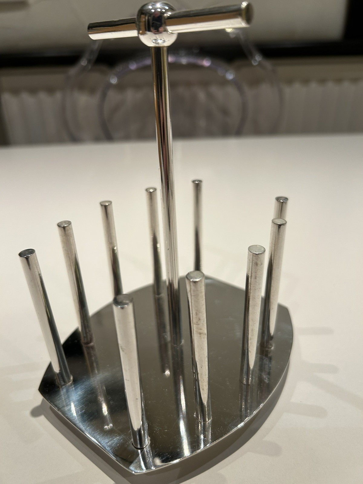 Christopher Dresser style Silver Plated Toast Rack Oval Base