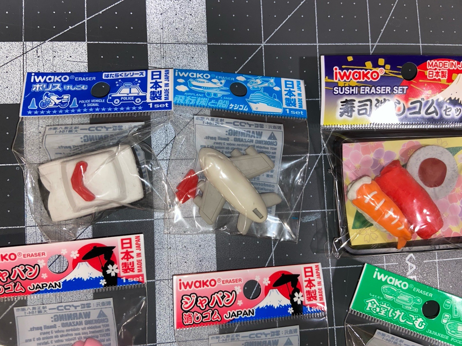 Iwako Japanese Erasers Lot with Sushi Sakura Bento Tea Cups