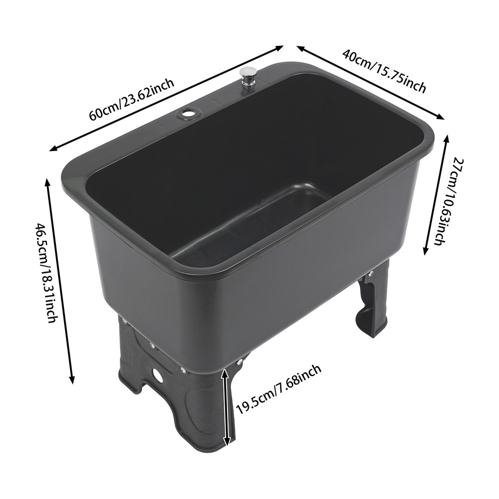 Floor Mop Sink Kit, Freestanding Mop Bucket, PP Mop Sink, Rectangular Mop Basin