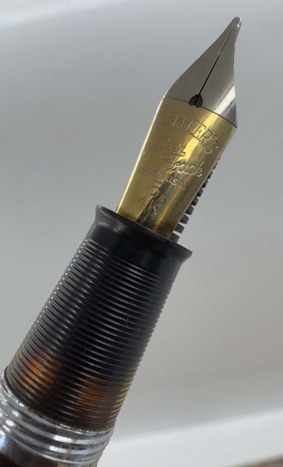 Sheaffer Touchdown TM Desk Set, 14k Med. Feather Touch 5 Nib