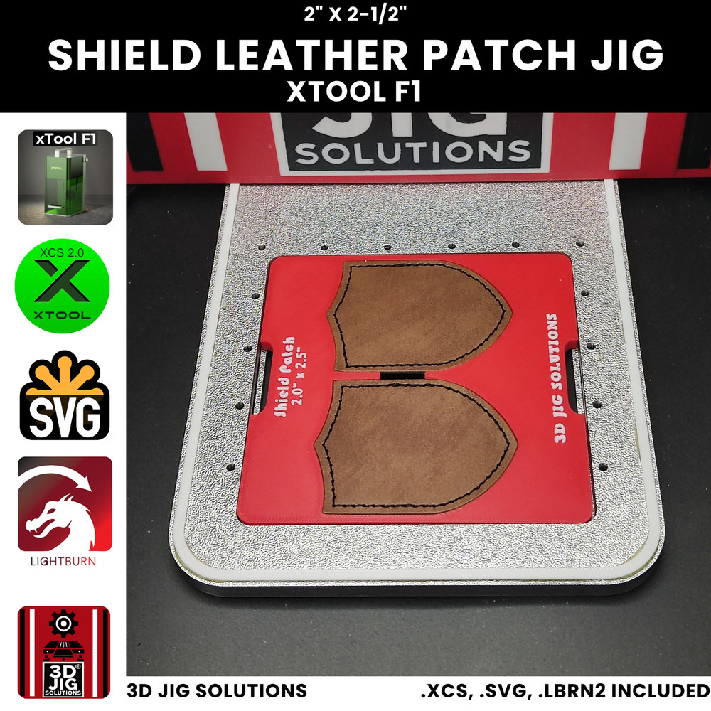 xTool F1 Leather Hat Patch Jig | Shield Shape Laser Engraving Template