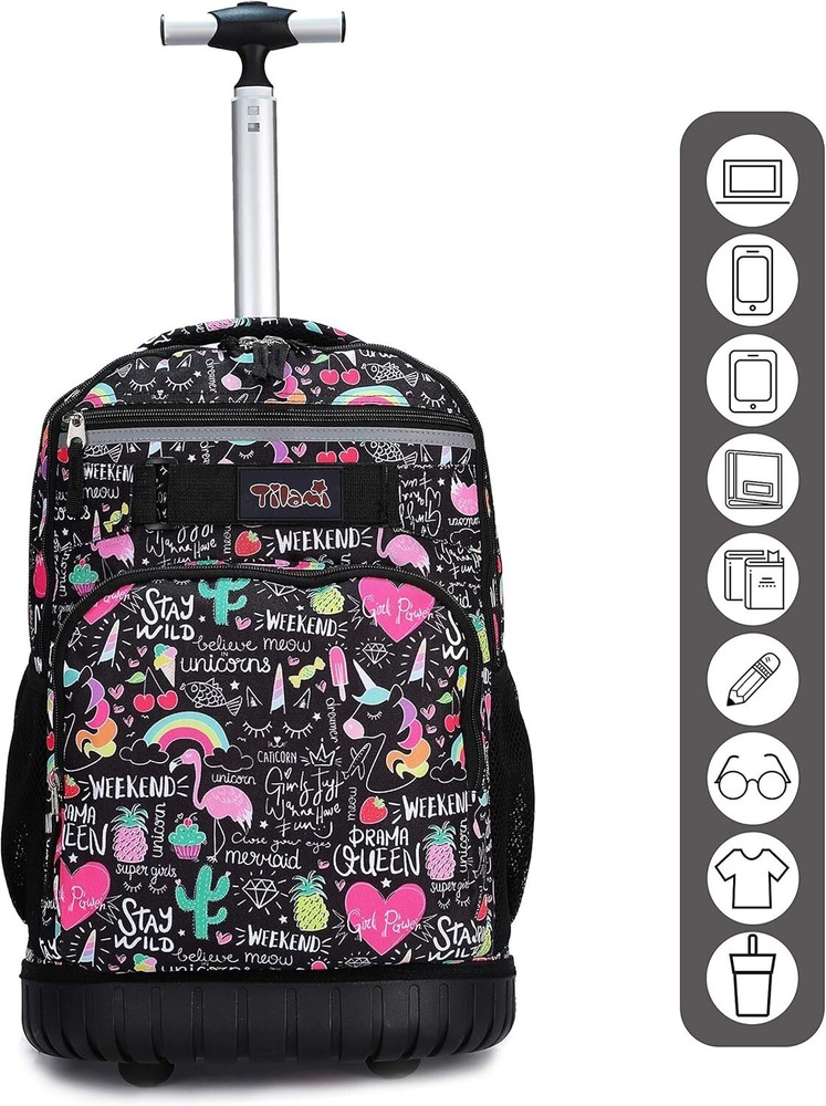 Lightweight 4.9lb Rolling Backpack with Armor Protection - Perfect for Students