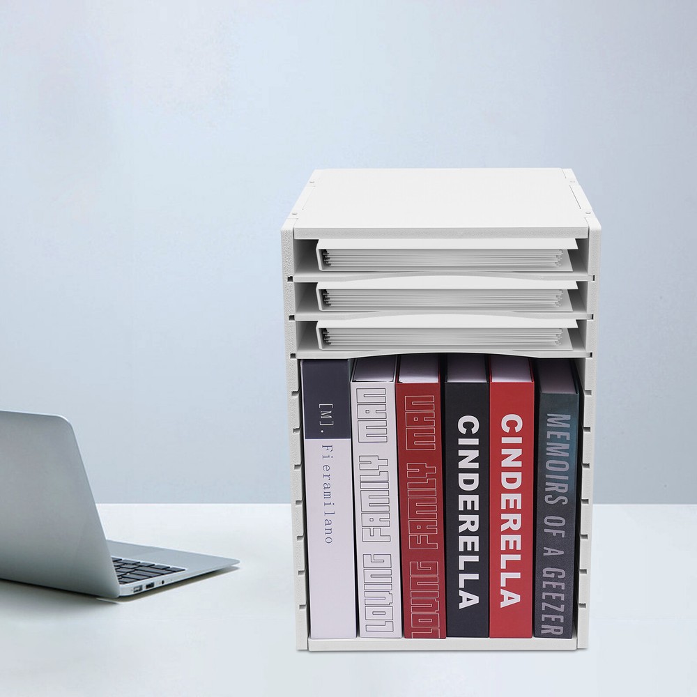 Vertical Desktop Sorter, 11 Compartment, White, Durable Laminate Finish USA