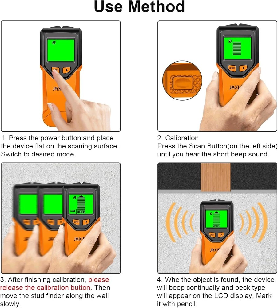 5-in-1 Stud Finder Wall Scanner with High Sensitivity Smart Chip Technology