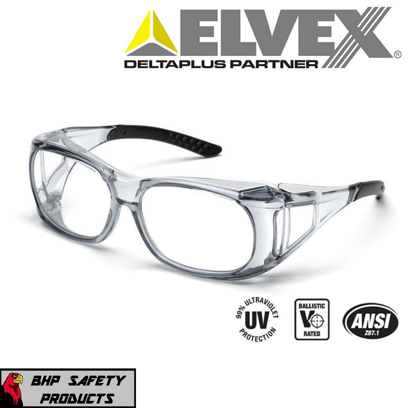 ELVEX SG-37C OVR SPECS II SHOOTING/SAFETY OVER-THE-SPECTACLE GLASSES ANSI Z87.1