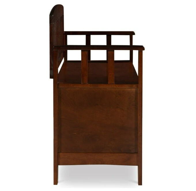 Wood Entryway Storage Bench Seat Furniture Chair Living Room Hinge Flip Top Mud