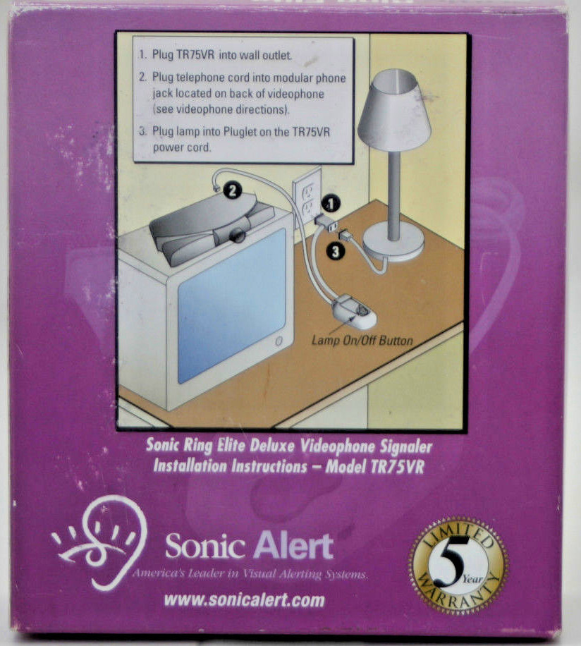 Sonic Alert Ring Elite TR75VR Deluxe Videophone Signaler & Transmitter