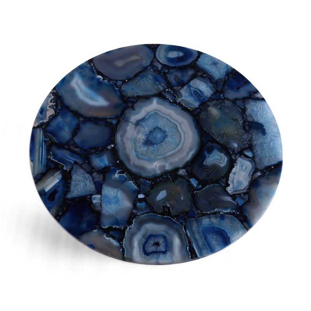 Blue Agate Geode Stone Coffee Table Top, Agate Side Table Top, Christmas Eve