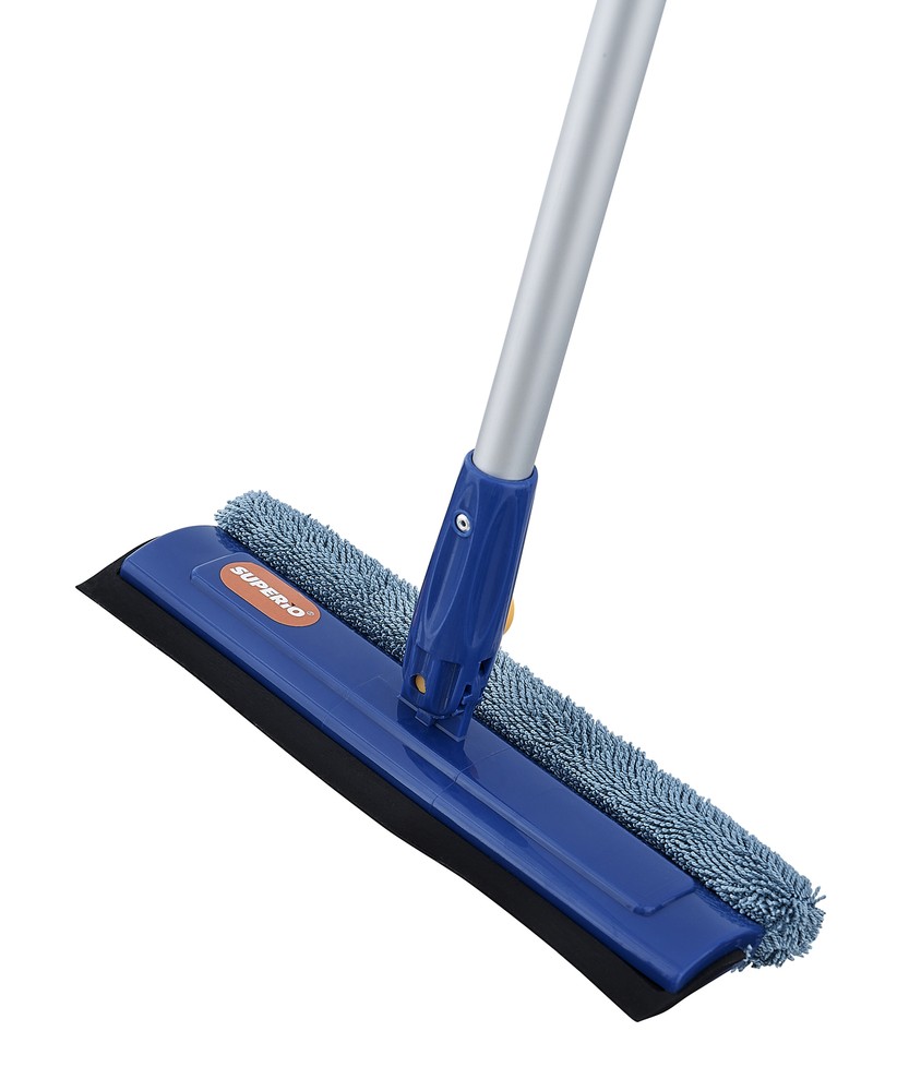 Superio Window Washer and Silicone Squeegee, Auto Easy Grip Extendable Handle