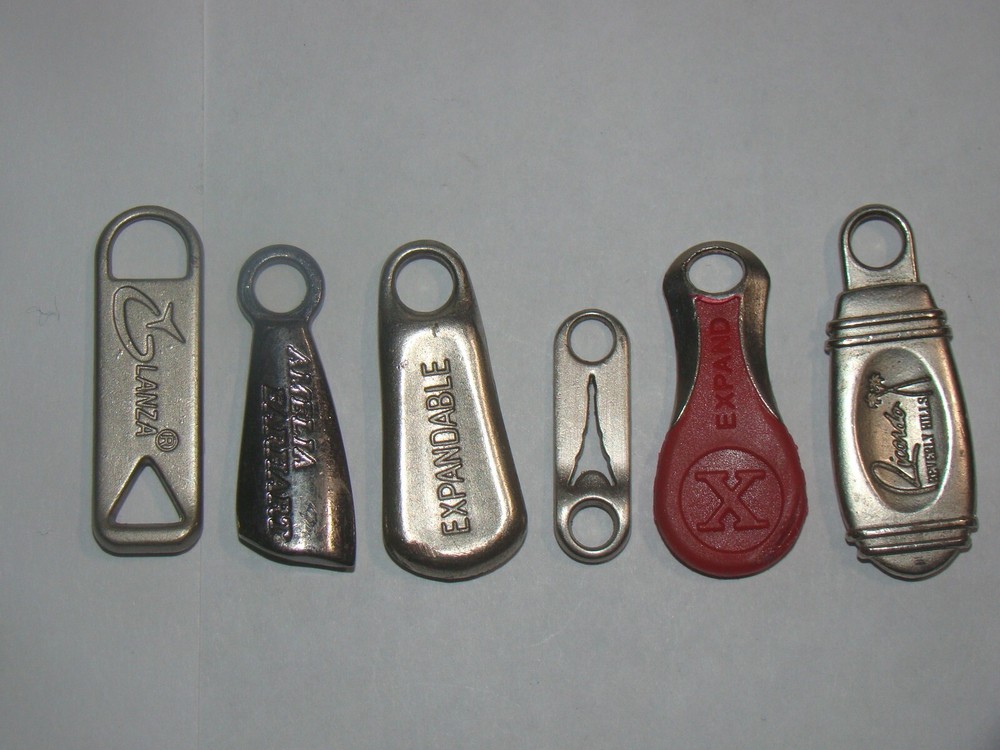 Lot of (6) Assorted Luggage Replacement Zipper Pulls