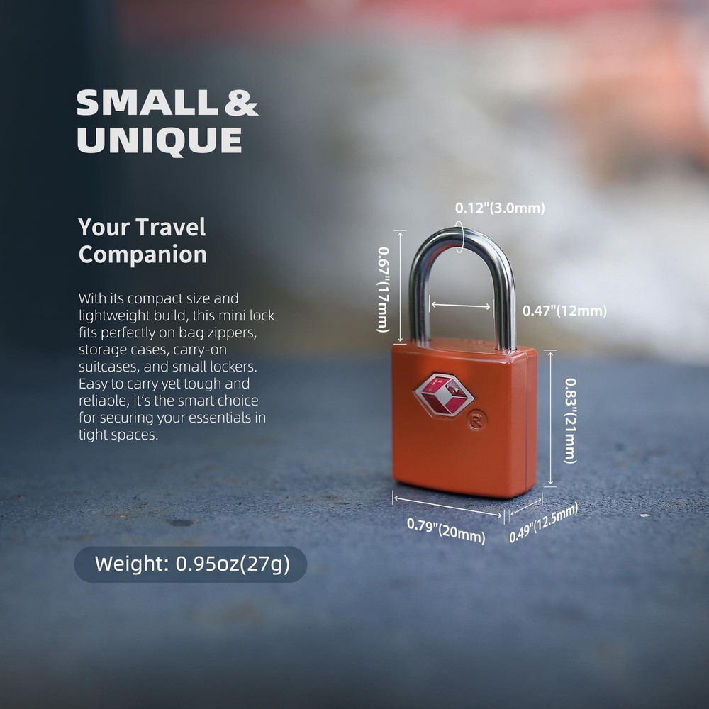 Luggage Locks TSA Approved 4 Pack, Small Lock with Key for Suitcase, Backpack...