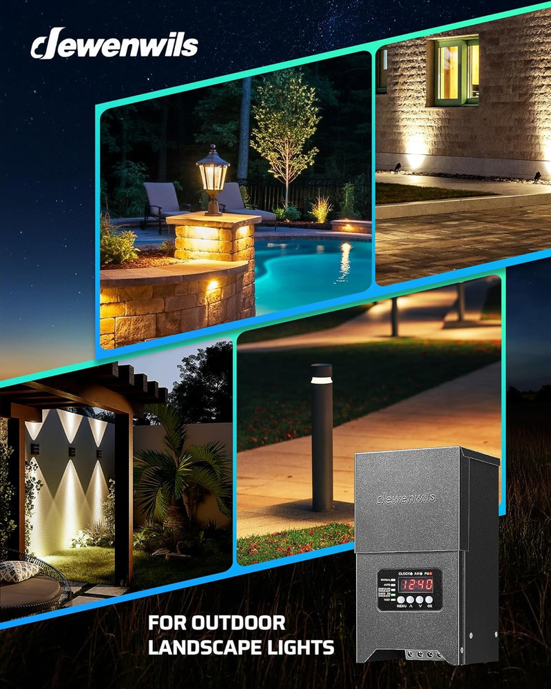 300W Low Voltage Landscape Transformer with Timer & Photocell Sensor