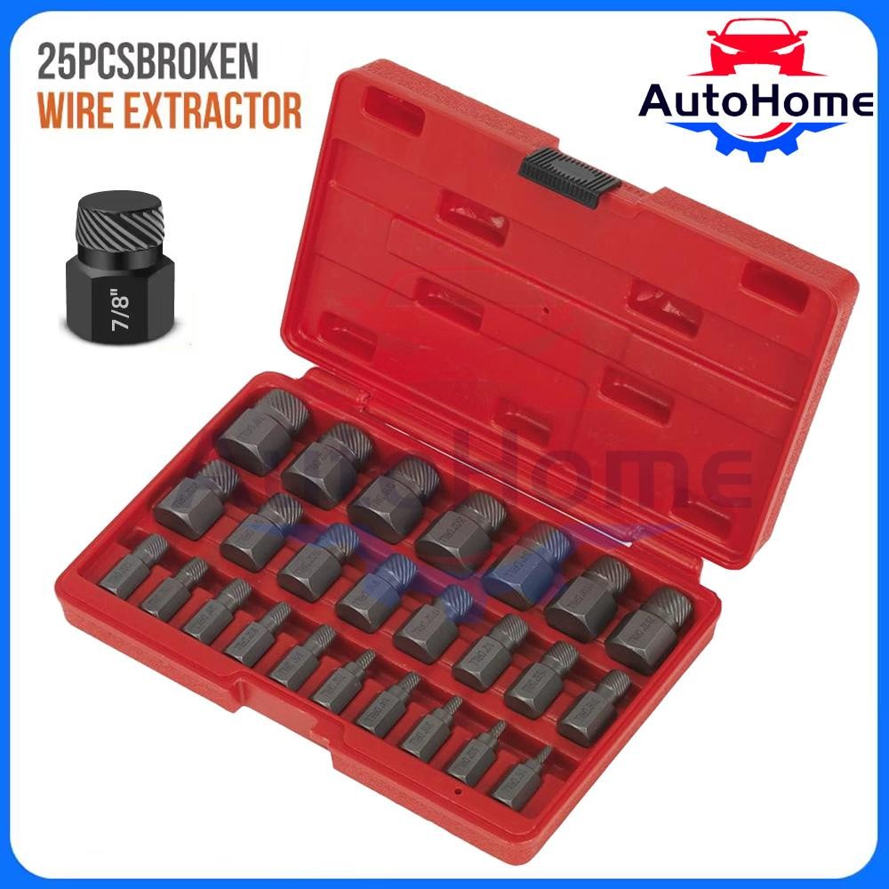 25Pcs Screw Extractor Set Hex Head Multi-Spline Easy Out Bolt Extractor Set
