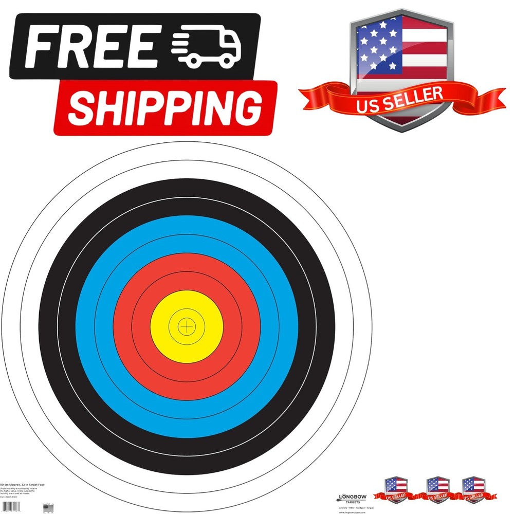 Archery Targets by Longbow 3 Pack Folded, 80cm Archery Paper