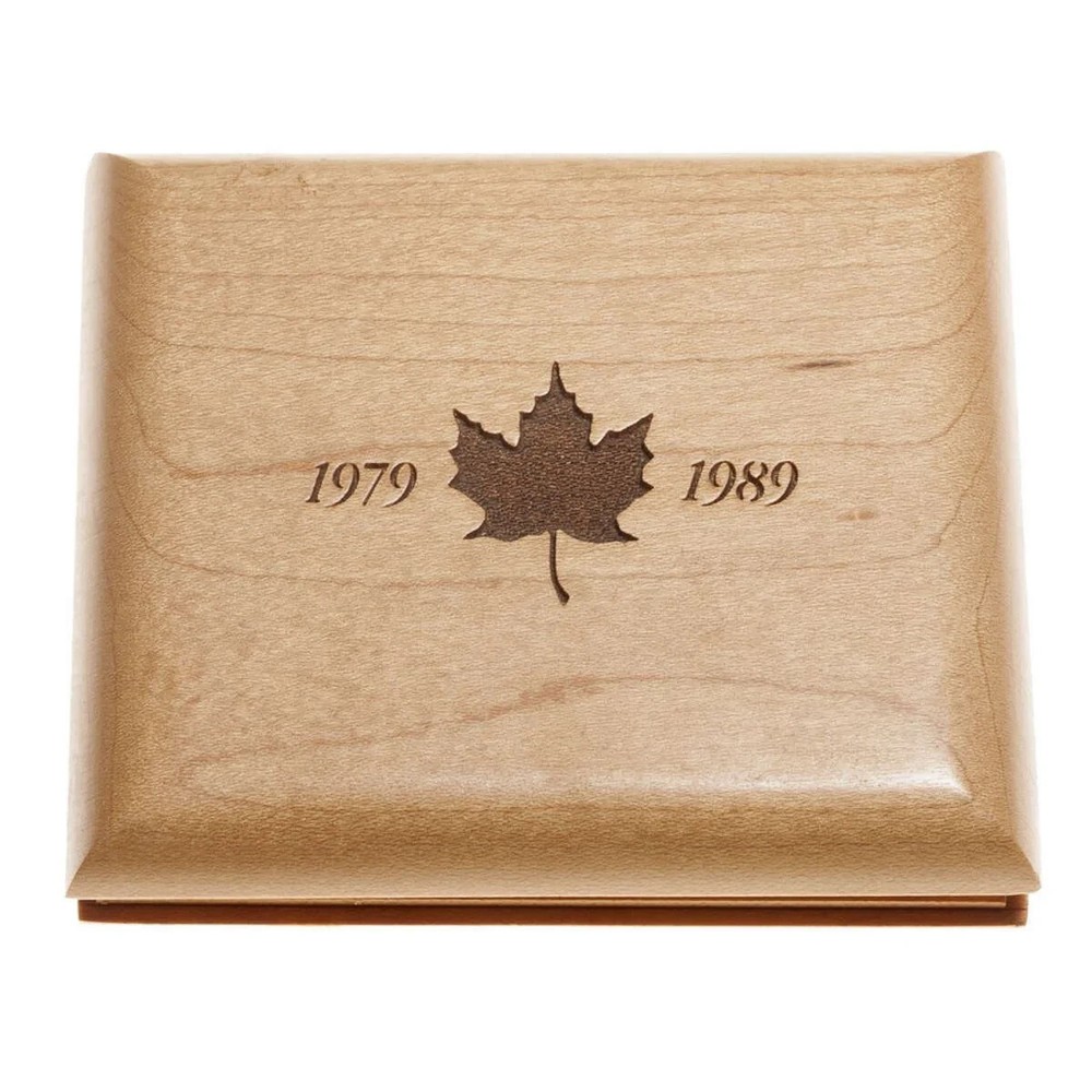 1989 $5 Commemorative Maple Leaf Issue - Pure Silver Coin 1 oz. Box & COA