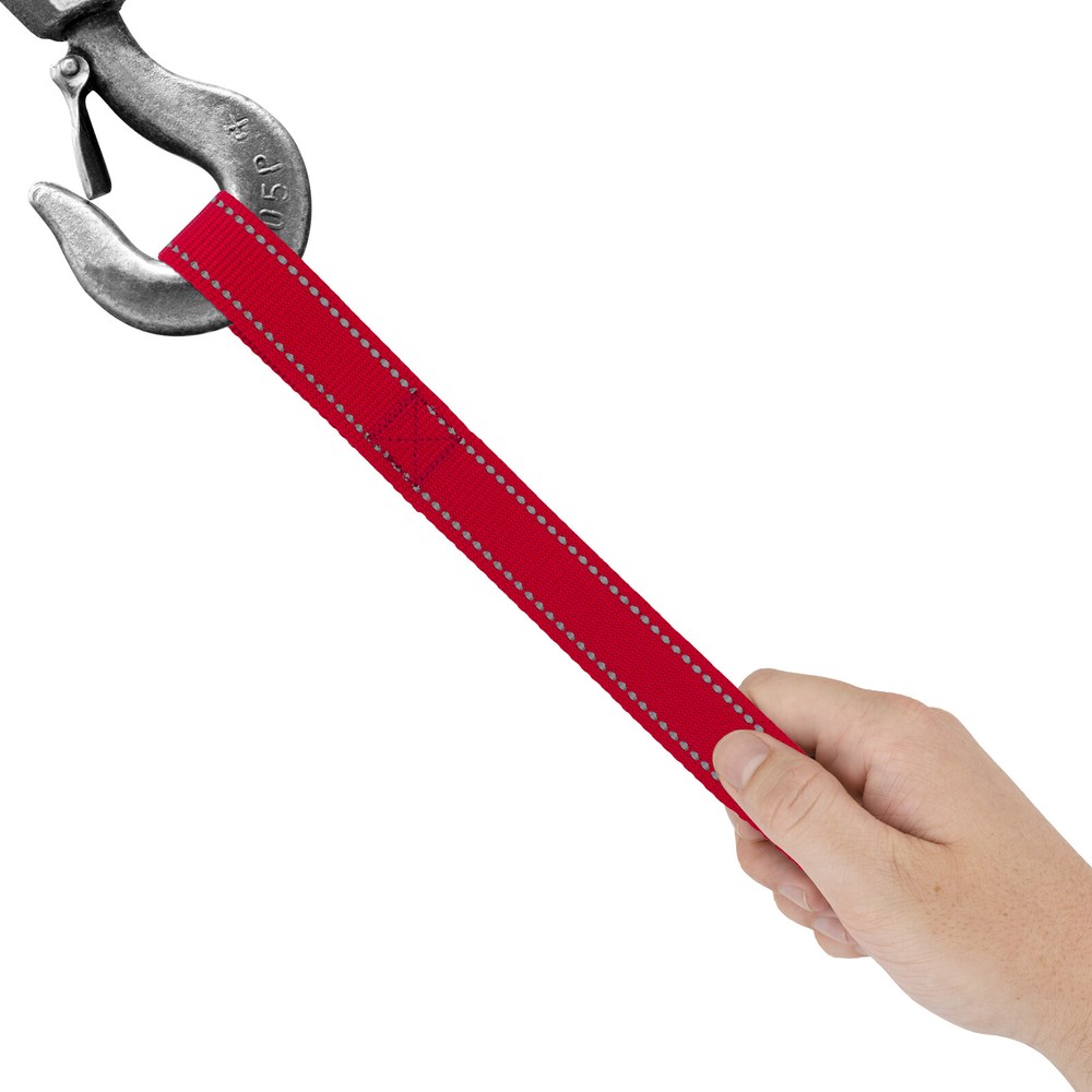 Country Brook Design® Red Winch Hook Pull Strap with Reflective Nylon