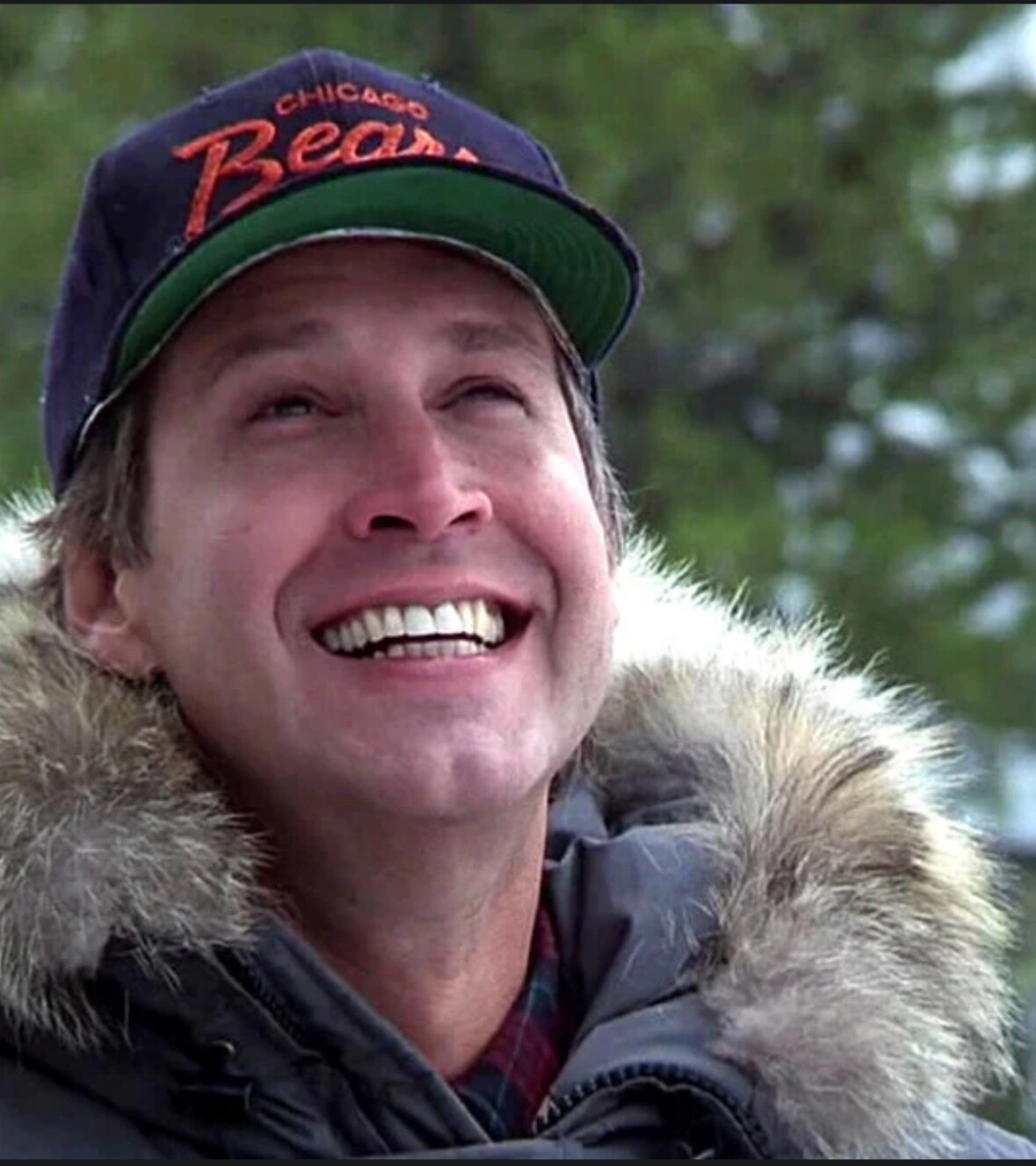 Retro Chicago Bears 6 Panel Snap Back Hat 90s Christmas Vacation Clark Griswold