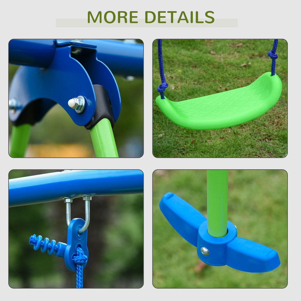 Children's Playground Set, Adjustable Ropes with Metal Frame for Stability